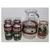 COCA COLA STAINED GLASS SET, GODFATHER SERVER