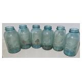 (6) LARGE BALL CANNING JARS