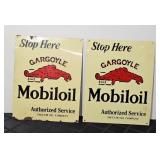 (2) GARGOYLE MOBILOIL METAL SIGNS