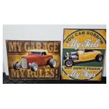 (2) MAN CAVE METAL SIGNS