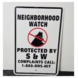 S&W NEIGHBORHOOD WATCH METAL SIGN