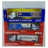 (3) DIECAST SEMI TRACTORS TRANSPORTERS 1:87