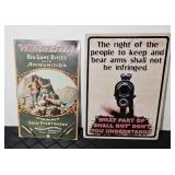 (2) FIREARMS METAL SIGNS: WINCHESTER