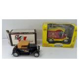 (2) FORDS DIECAST BANKS: SHELL & EDELBROCK