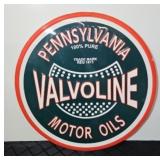 PENNSYLVANIA VALVOLINE MOTOR OILS METAL SIGN