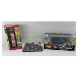 (2) DIECAST TRUCKS, DIE CAST GAS PUMP BANK