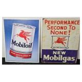 (2) MOBILOIL METAL SIGNS
