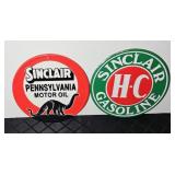(2) SINCLAIR GASOLINE METAL SIGNS