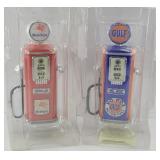 (2) GEARBOX DIECAST GAS PUMPS - MOBIL, GOLF