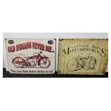 (2) METAL MOTORCYCLE SIGNS