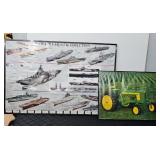 (2) FRAMED POSTERS - AIRCRAFT CARRIER, JD 520