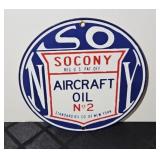 SOCONY AIRCRAFT OIL DOUBLE SIDED METAL SIGN