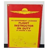 SHELL FLIGHT INSTRUCTOR ON DUTY METAL SIGN