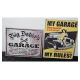 (2) GARAGE MAN CAVE METAL SIGNS
