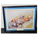 RON BURTON LITHOGRAPH THE FIRST TURN 1957