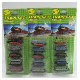 (3) DIE CAST TRAIN SETS - PULL N GO MOTION