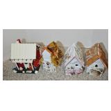 (4) HANDMADE SEASONAL BIRD HOUSES