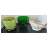 PLANTER, GRAVY BOAT & TRIFLE DISH