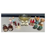 SALT & PEPPER SHAKERS W/ BOWL