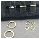 STERLING SILVER (3) RINGS , (3) EARRING SETS