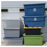 (7) TOTES, ONE WHEELED