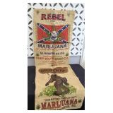 BIGFOOT & REBEL MARIJUANA BURLAP BAGS