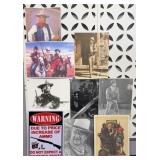 JOHN WAYNE PRINTS, METAL AMMO SIGN & MORE