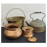 COPPER KETTLE & DECOR, BRASS BUCKET