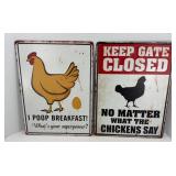 (2) HUMOROUS CHICKEN SIGNS