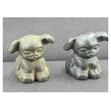 (2) GRISWOLD CAST IRON PUPS MARKED