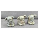 (3) CAST IRON GRISWOLD PUPS (MARKED)