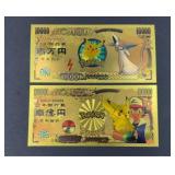(2) POKEMON GOLD FOIL FANTASY BILLS