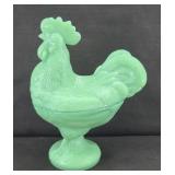 JADEITE ROOSTER ON NEST