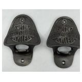 (2) HARLEY DAVIDSON CAST IRON BOTTLE OPENERS
