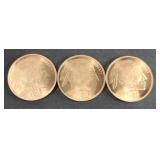 (3) ROUNDS 1 OZ COPPER