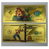 (2) DISNEY FANTASY GOLD FOIL BILLS