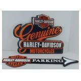 HARLEY DAVIDSON CAST IRON SIGN & METAL SIGN