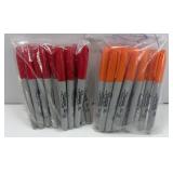 (15) RED SHARPIES & (15) ORANGE SHARPIES