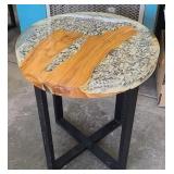 LIVE EDGE RESIN SIDE TABLE