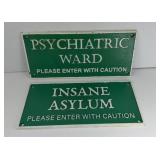 (2) CAST IRON SIGNS