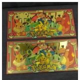 (2) POKEMON FANTASY GOLD FOIL BILLS