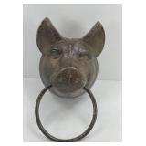 CAST IRON PIG HEAD HORSE HITCH