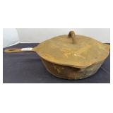 CAST IRON CHICKEN FRYER, NEEDS CLEANED