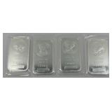 (4) 1 OZ SILVER BARS .999