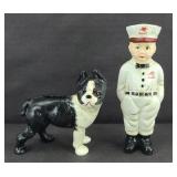 CAST IRON MOBILE AND BULLDOG BANKS