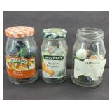 (3) JARS OF MARBLES