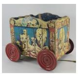 ANTIQUE TOY CIRCUS WAGON W/ METAL WHEELS