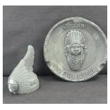 INDIAN MOTORCYCLE PAPERWEIGHT & ASHTRAY