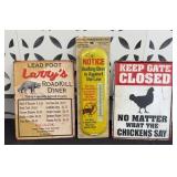 MANCAVE SIGNS & THERMOMETER