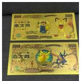 (2) POKEMON FANTASY GOLD FOIL BILLS